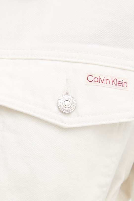 Calvin Klein Jeans džínsová bunda dámska bavlnená LV047F759G béžová