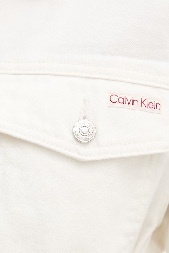 Calvin Klein Jeans džínsová bunda dámska bavlnená LV047F759G béžová