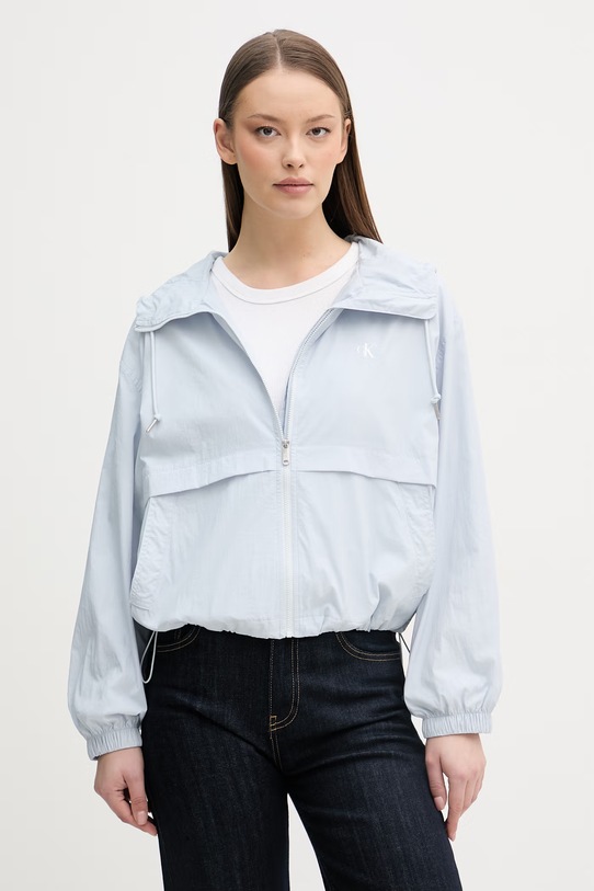 Calvin Klein Jeans prechodná bunda dámska modrá LV047F507G