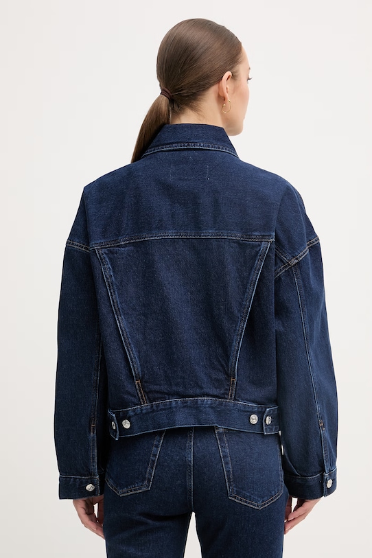 Ρούχα Calvin Klein Jeans Τζιν μπουφάν γυναικείο ντένιμ LV047F780G σκούρο μπλε