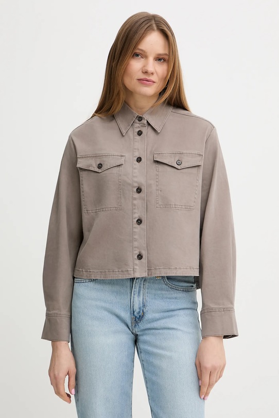 Marc O'Polo koszula z elastanem brązowy 5000013355