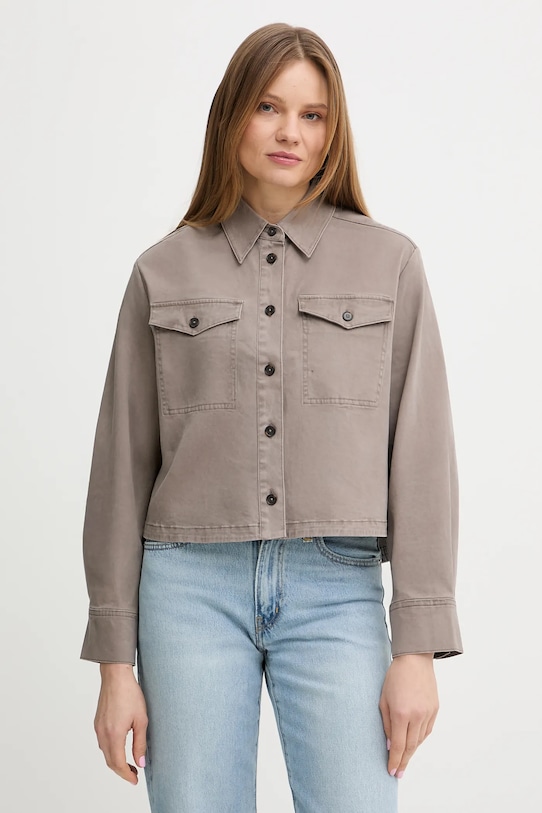 Marc O'Polo koszula z elastanem brązowy 5000013355