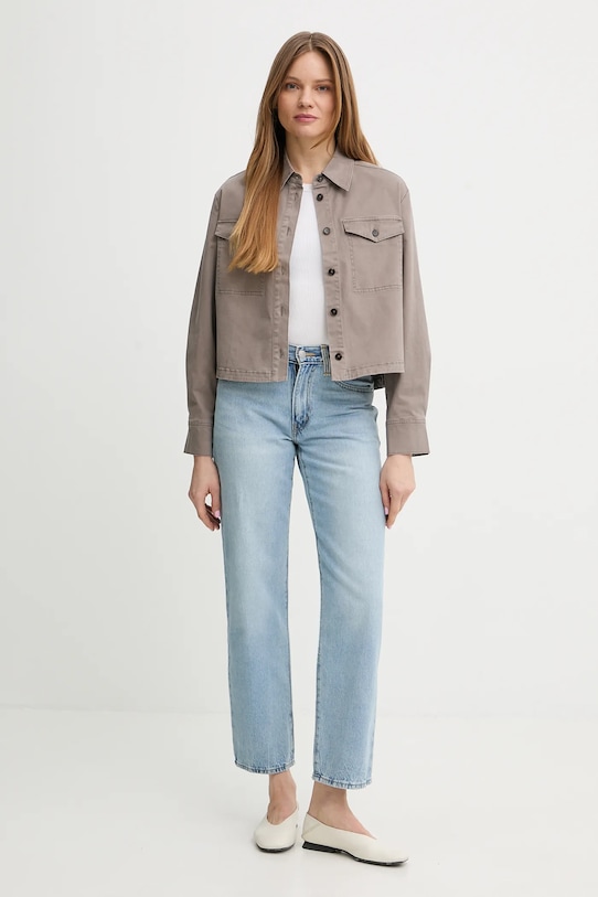 Marc O'Polo koszula 5000013355 brązowy SS26