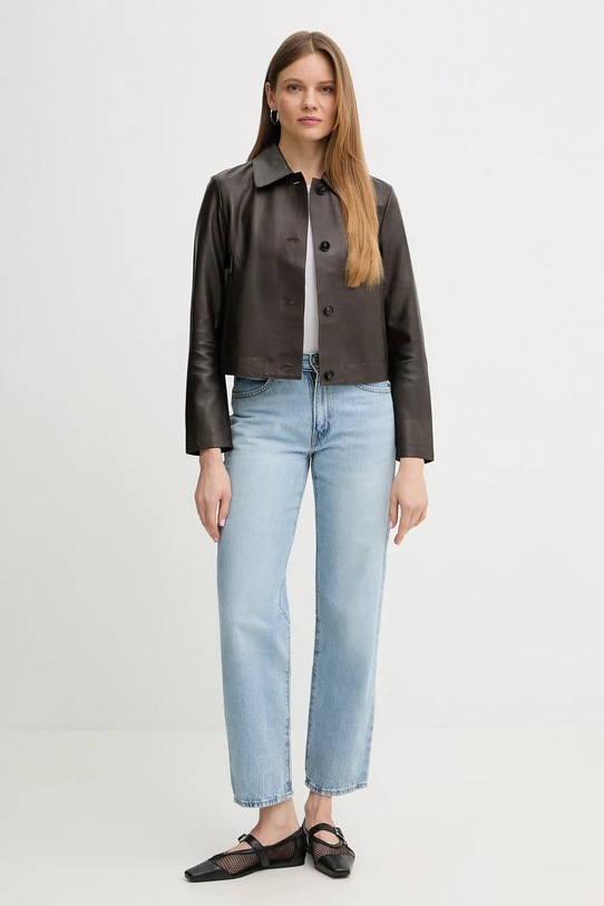 Marc O'Polo kurtka skórzana 5000013356 brązowy SS26