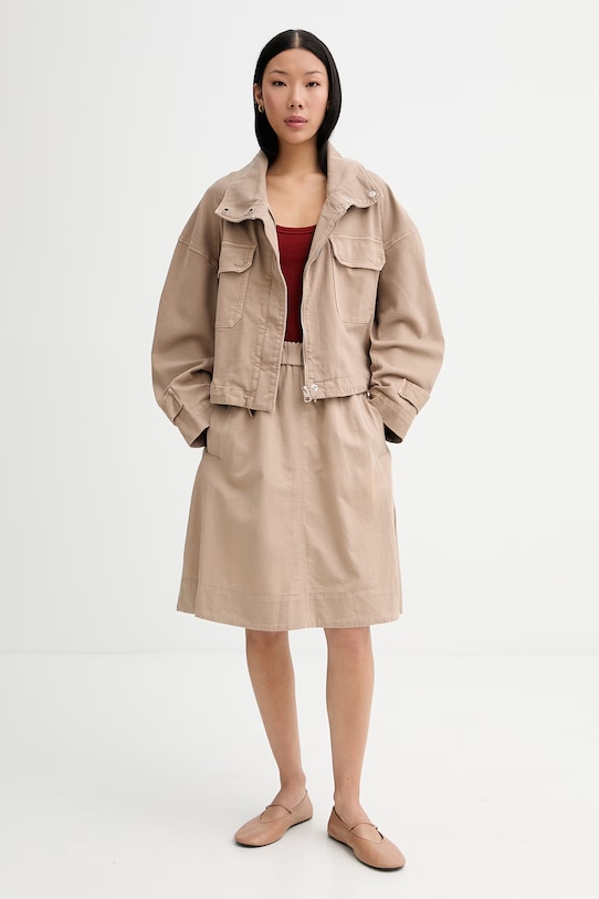 Marc O'Polo kurtka damska z bawełną 5000013407 beżowy SS26