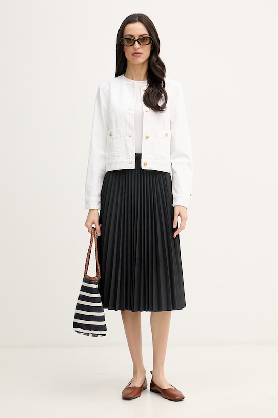 Tommy Hilfiger traper jakna ženska od pamuka WW0WW48591 bijela SS26