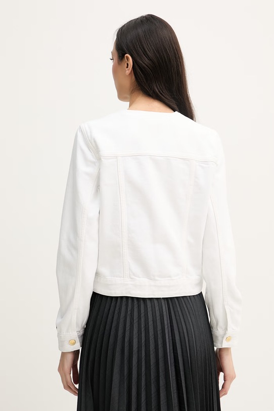 Odjeća Tommy Hilfiger traper jakna ženska od pamuka WW0WW48591 bijela