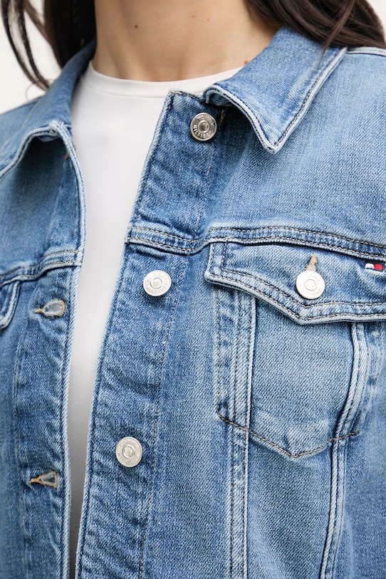 Tommy Hilfiger bunda dámska rifľová WW0WW49568 modrá