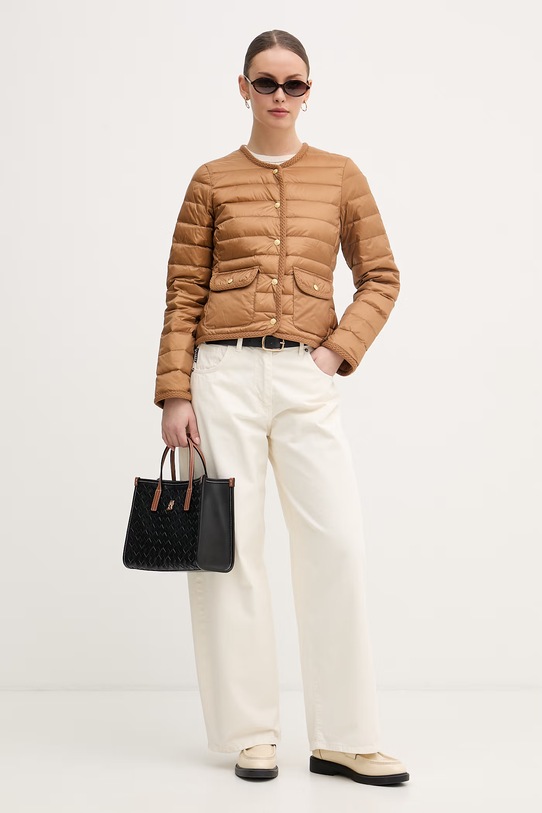 Tommy Hilfiger kurtka puchowa damska WW0WW49660 brązowy SS26