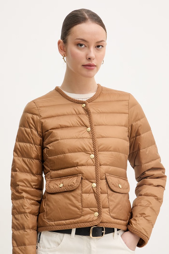 Tommy Hilfiger kurtka puchowa damska brązowy WW0WW49660