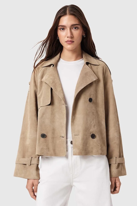 Semišová bunda AllSaints REED béžová W006LE