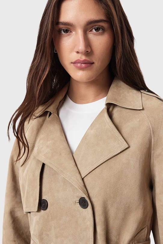 AllSaints geacă din piele întoarsă REED W006LE bej