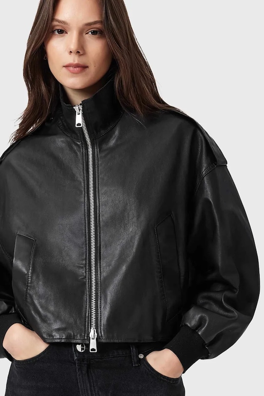 AllSaints geacă de piele LOWDEN negru W036LE