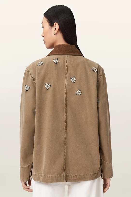 AllSaints kurtka koszulowa damska bawełniana BEX W024OE brązowy SS26