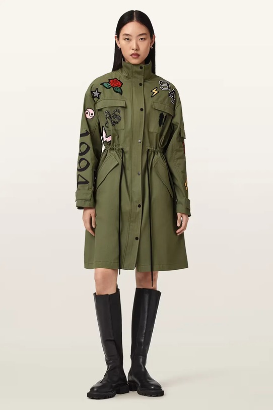 AllSaints parka bawełniana ARIAA nieocieplane zielony W041OE