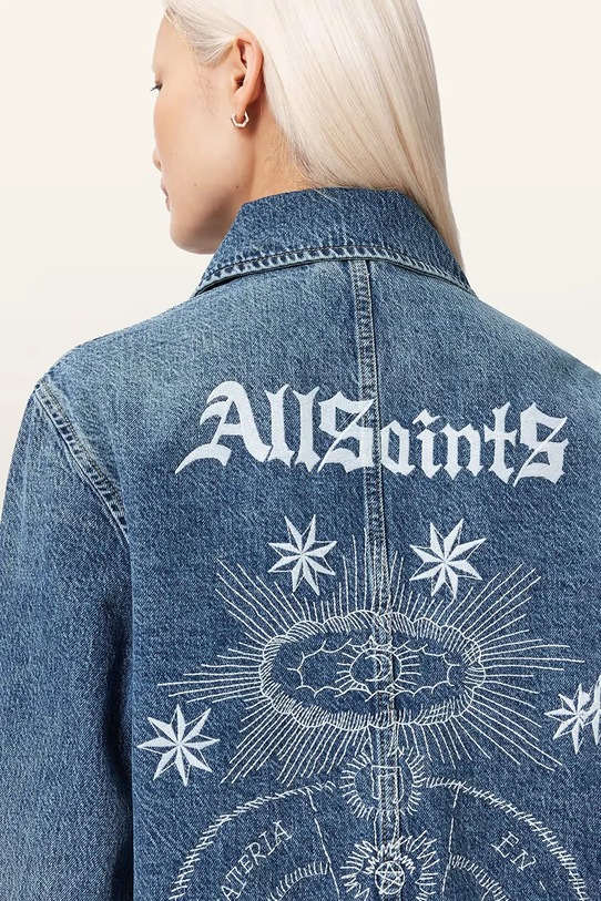 AllSaints kurtka jeansowa damska BEX W044OE niebieski
