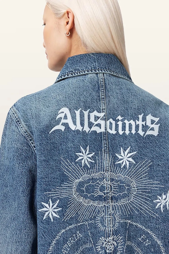 AllSaints kurtka jeansowa damska BEX W044OE niebieski