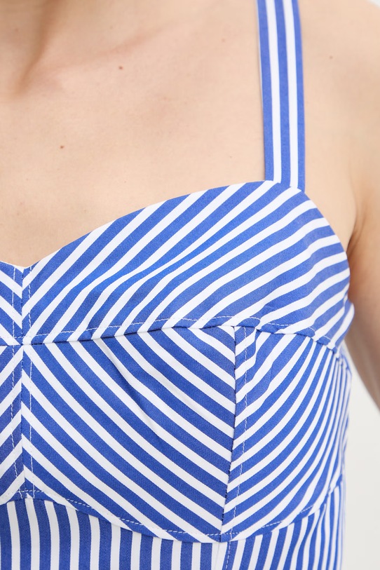 Guess crop top damski bawełniany TECLA W6GH38.W1848 niebieski