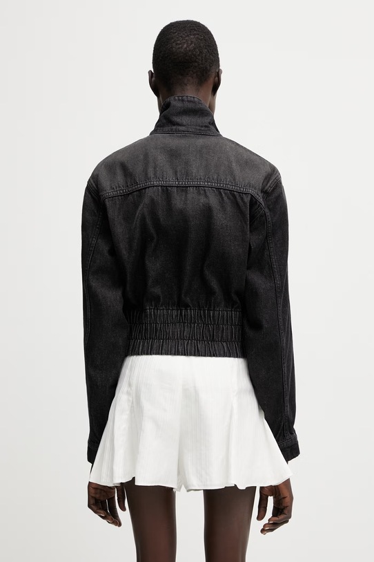 Дрехи adidas Originals дънково яке дамско от памук P ESS DENIM TT KD3918 черен