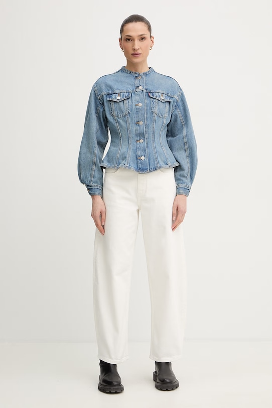 Levi's kurtka przejściowa damska jeansowa SCULPTED 001T6 niebieski SS26