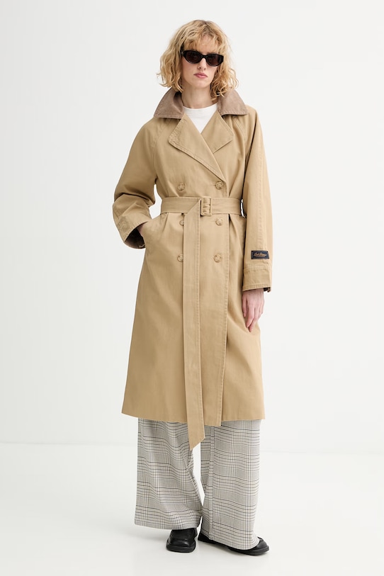 Levi's trencz bawełniany BREE CLASSIC LONG TRENCH 005AP beżowy SS26