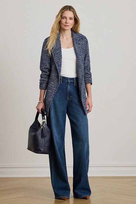 Odzież Lauren Ralph Lauren krótka kurtka damska 200P10127 niebieski