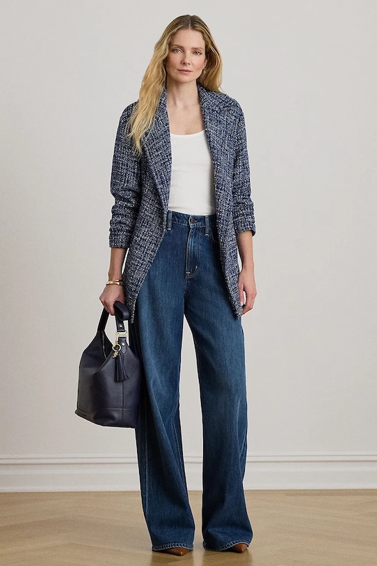 Odzież Lauren Ralph Lauren krótka kurtka damska 200P10127 niebieski