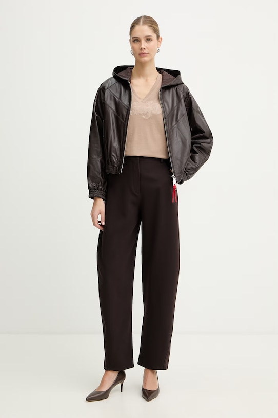 MAX&Co. kurtka skórzana MCORICETTA 2616441021200 brązowy SS26