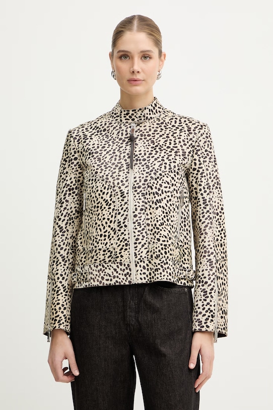 Kožená bunda MAX&Co. MCOPINNE nezateplené béžová 2616441031200