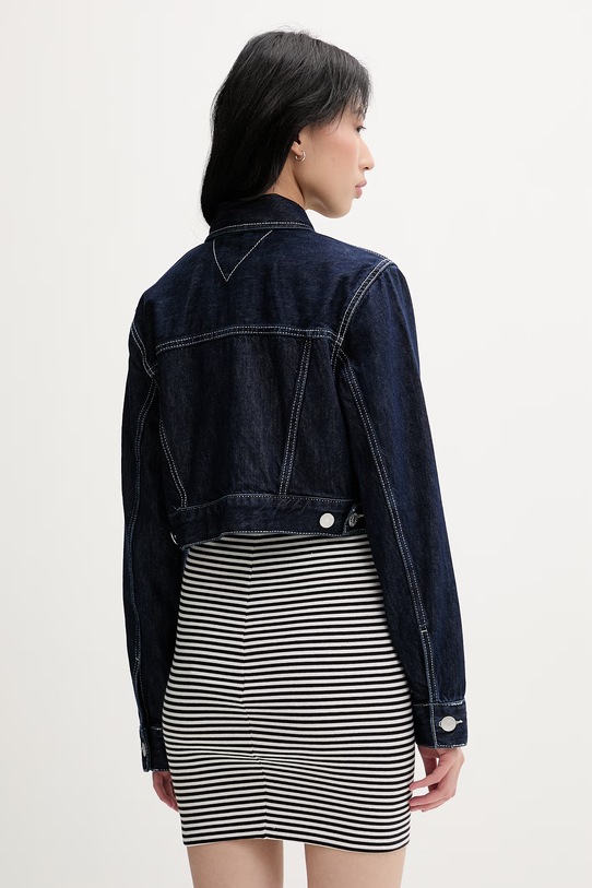 Odzież Tommy Jeans kurtka przejściowa damska jeansowa DW0DW22384 granatowy