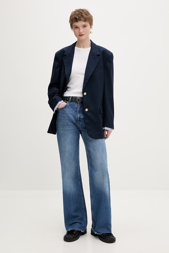 Tommy Jeans marynarka jednorzędowa damska DW0DW22601 granatowy SS26