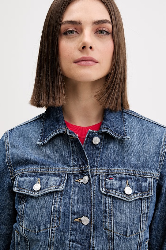 Tommy Jeans kurtka przejściowa damska jeansowa niebieski DW0DW22988