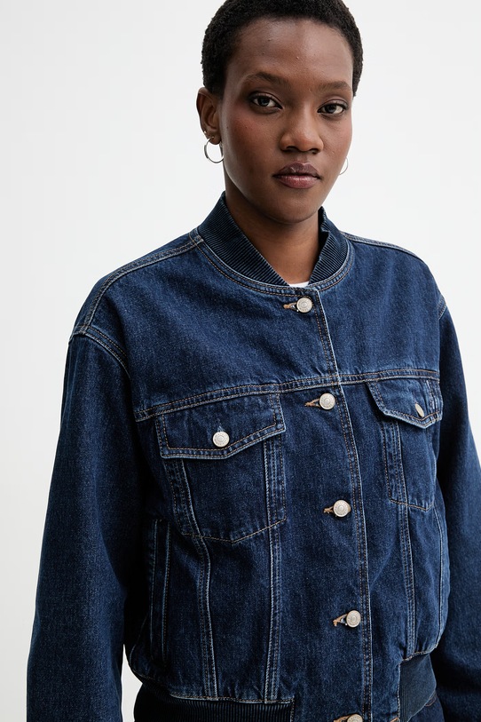 Marc O'Polo kurtka bomber jeansowa granatowy 5000007395