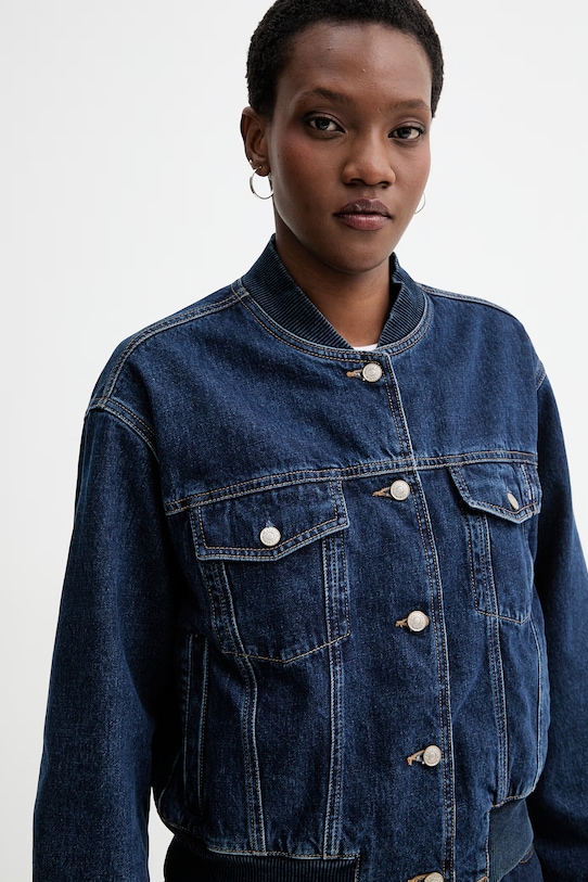 Marc O'Polo kurtka bomber jeansowa granatowy 5000007395