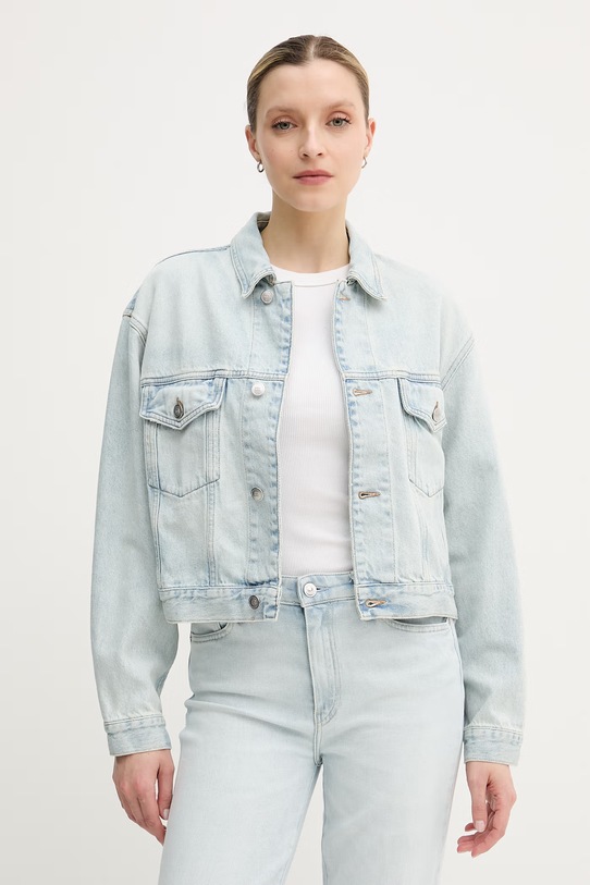 Tommy Hilfiger kratka jakna ženska traper plava WW0WW49572