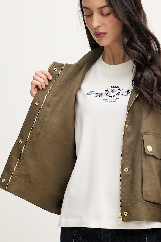 Tommy Hilfiger jakna za žene od lana WW0WW48616