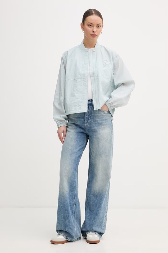 Tommy Hilfiger kurtka przejściowa damska WW0WW48619 turkusowy SS26