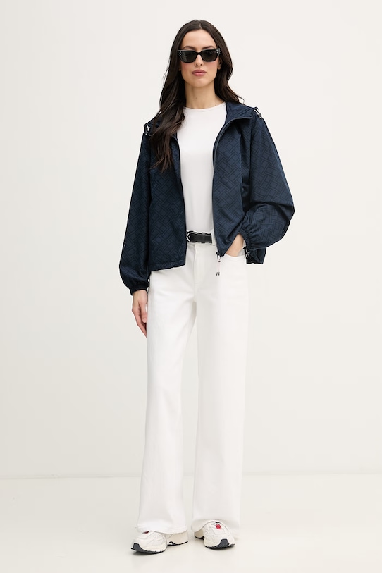 Tommy Hilfiger prechodná bunda dámska WW0WW48625 tmavomodrá SS26