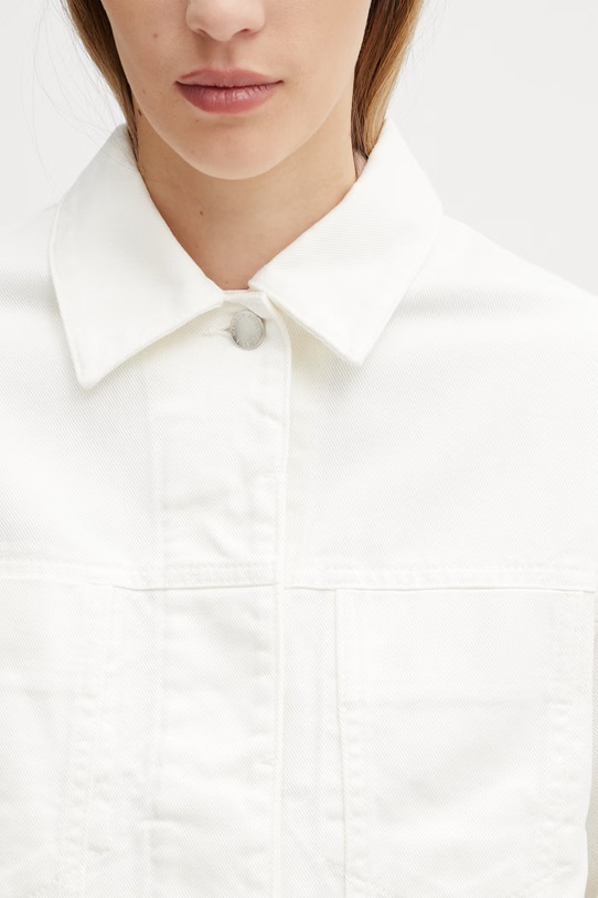 Maison Kitsuné Trucker krótka kurtka damska jeansowa beżowy QW02102WD4024