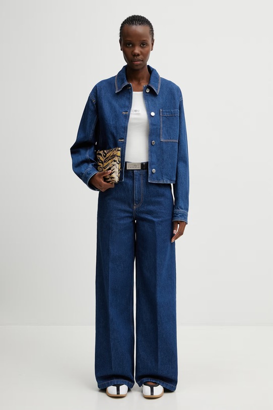 Maison Kitsuné kurtka damska jeansowa QW02104WD4023