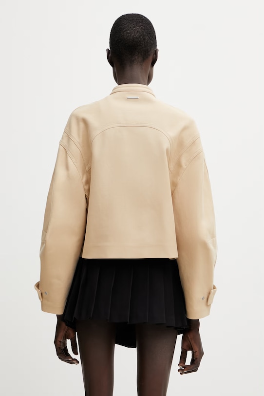 Odzież Maison Kitsuné krótka kurtka damska bawełniana QW02106WW9093 beżowy