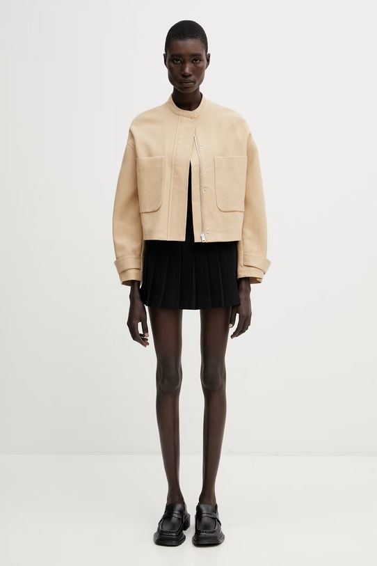 Maison Kitsuné krótka kurtka damska bawełniana QW02106WW9093