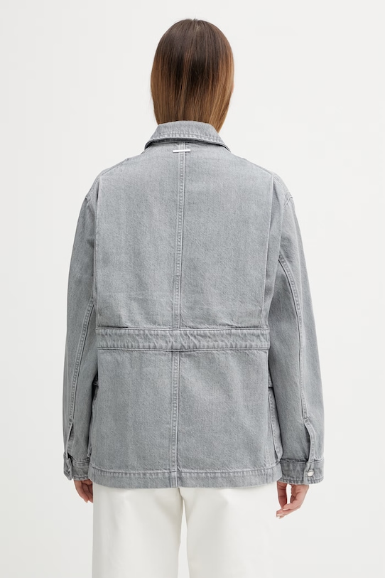 Odzież Maison Kitsuné Barn kurtka jeansowa damska QW02207WD4021 szary