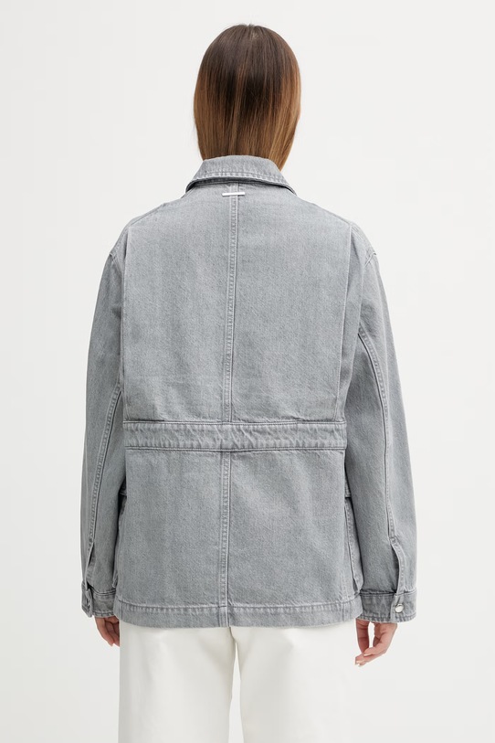 Odzież Maison Kitsuné Barn kurtka jeansowa damska QW02207WD4021 szary