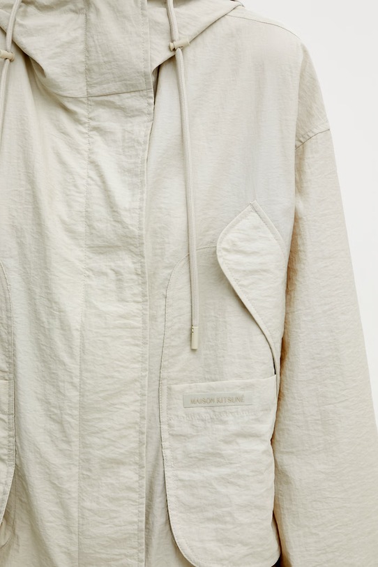 Maison Kitsuné Sporty Windbreaker kurtka przejściowa damska beżowy QW02203WQ4077