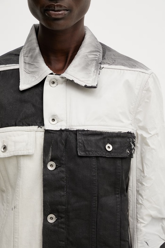 Rick Owens DRKSHDW Trucker krótka kurtka damska bawełniana czarny DS01F4701.COMW3A