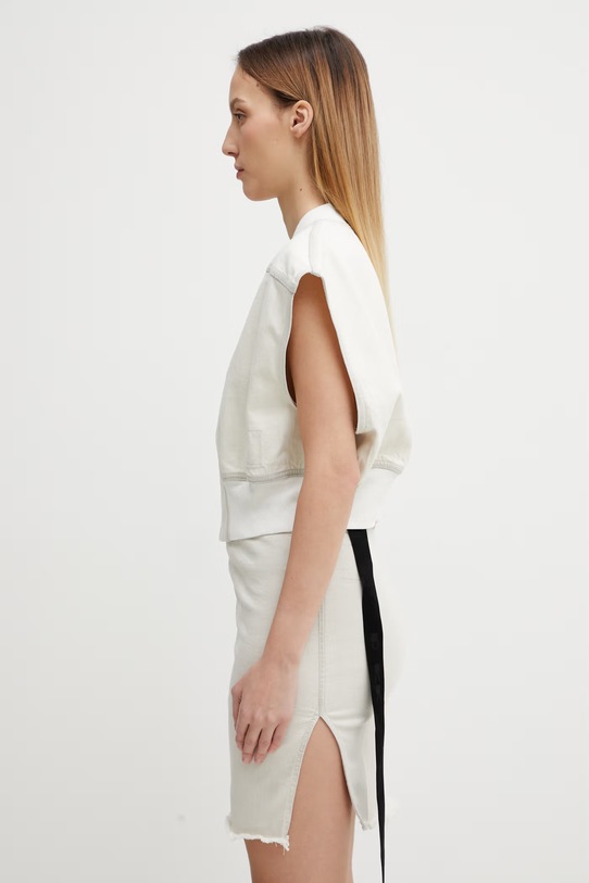 Rick Owens DRKSHDW bezrękawnik jeansowy Tatlin DS01F4717.DMW beżowy SS26