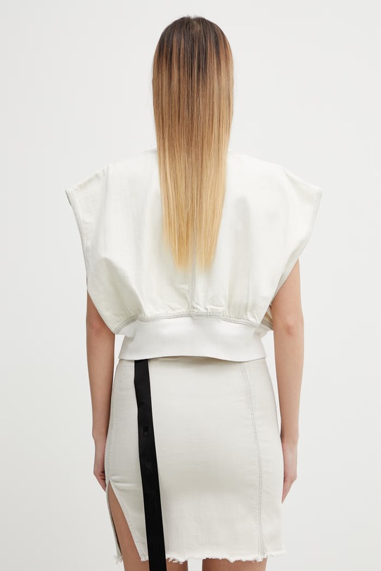 Odzież Rick Owens DRKSHDW bezrękawnik jeansowy Tatlin DS01F4717.DMW beżowy