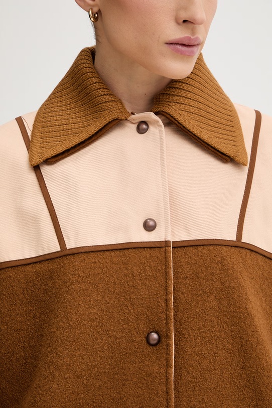 Sessun krótka kurtka damska z wełną 26213010 brązowy