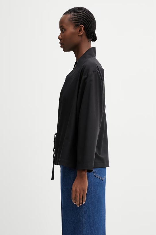 Kenzo Jacket marynarka damska z lnem FF52UV0329RU czarny SS26